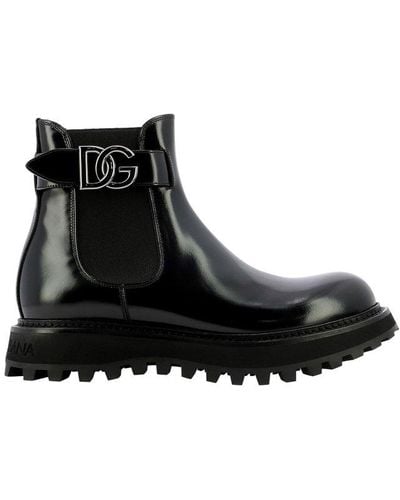 Dolce & Gabbana Dg Logo Boots - Black