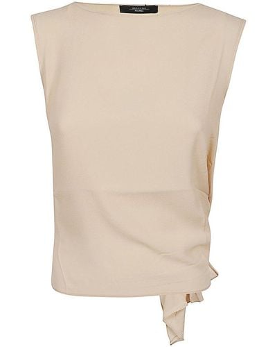 Weekend by Maxmara Boat Neck Tied Top - Natural