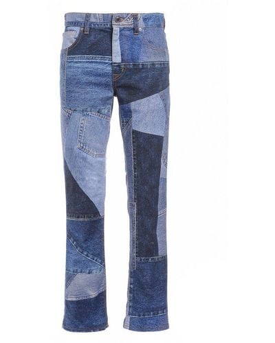 Just Cavalli Patchwork Straight Leg Jeans - Blue