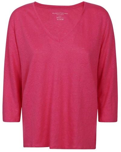 Majestic Wide-neck T-shirts - Pink