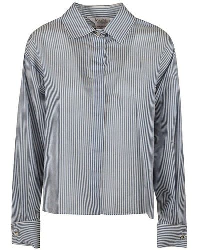 Max Mara Striped Long-sleeve Shirt - Grey
