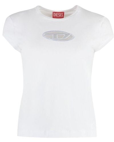 DIESEL T-angie Cotton Crew-neck T-shirt - White