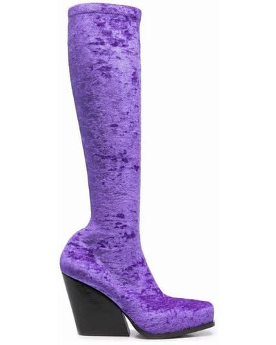 Stella McCartney Square-toe Platform Boots - Purple