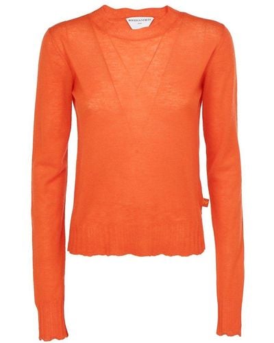 Bottega Veneta Crewneck Knitted Jumper - Orange