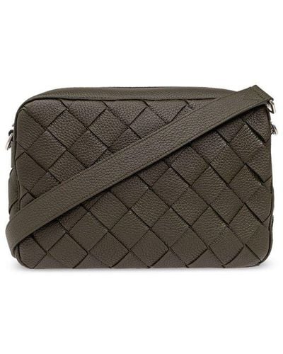 Bottega Veneta Leather Shoulder Bag, - Gray
