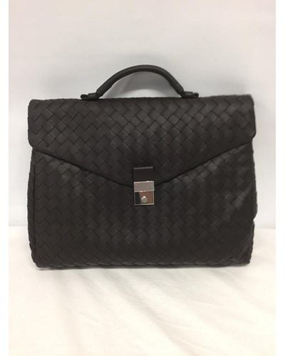 Bottega Veneta Woven Briefcase - Black
