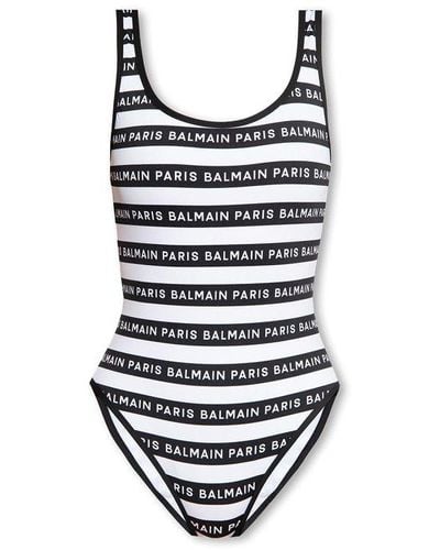 Balmain One-Piece Swimsuit - White