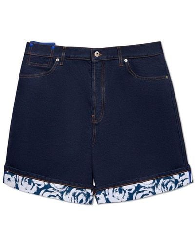 Burberry Denim Shorts, - Blue