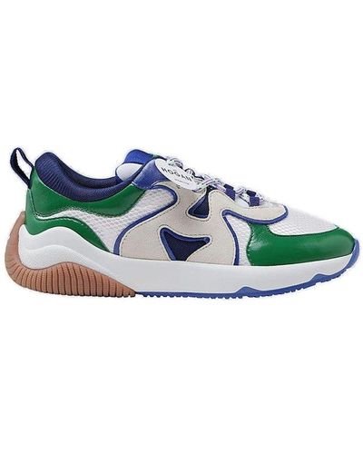 Hogan H597 Color-block Lace Up Sneakers - Green