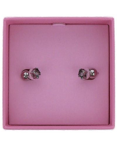 Swarovski Millenia Square Cut Stud Earrings - Purple
