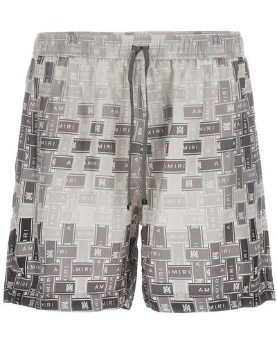 Amiri Gradient Tape Bermuda Shorts - Gray