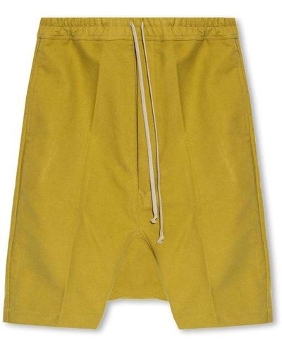 Rick Owens Cotton Shorts - Yellow