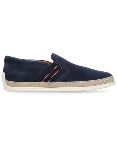 Tod's Logo-debossed Slip-on Loafers - Blue