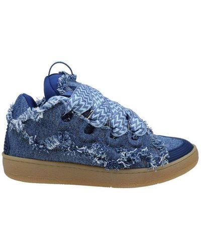 Lanvin Frayed Curb Trainers - Blue