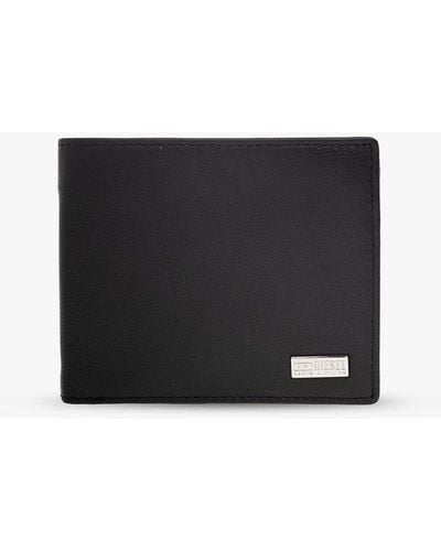 DIESEL 'd-plate Bi-fold' Leather Wallet - Black