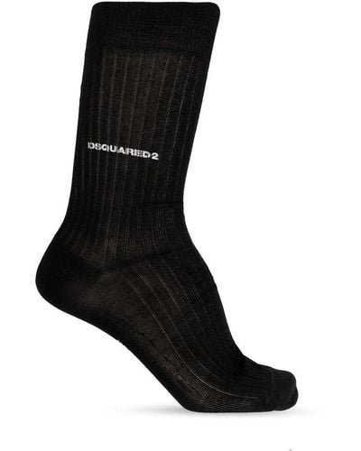 DSquared² Logo-detailed Socks - Black