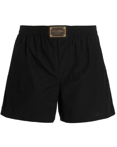Dolce & Gabbana Logo Plaque Shorts - Black