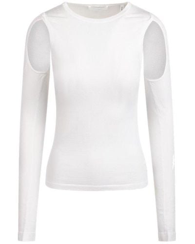 Helmut Lang Cut Out Knitted Sweater - White