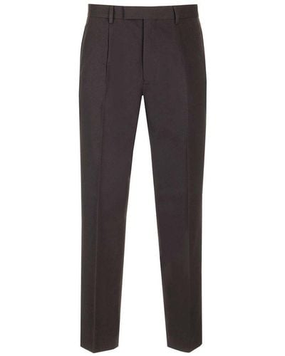 Zegna Cotton And Wool Trousers - Grey