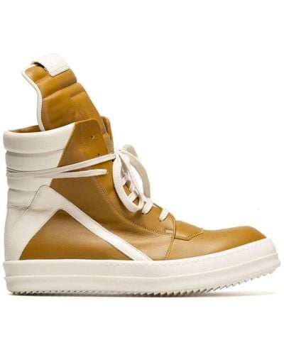 Rick Owens Geobasket Lace-up Sneakers - Yellow