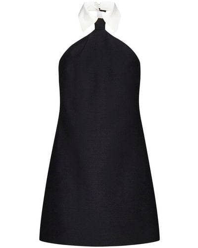 Valentino Collar Detailed Sleeveless Mini Dress - Black