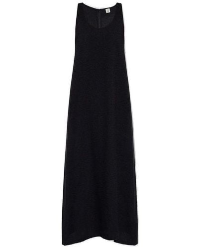 Totême Scoop Neck Sleeveless Maxi Dress - Black