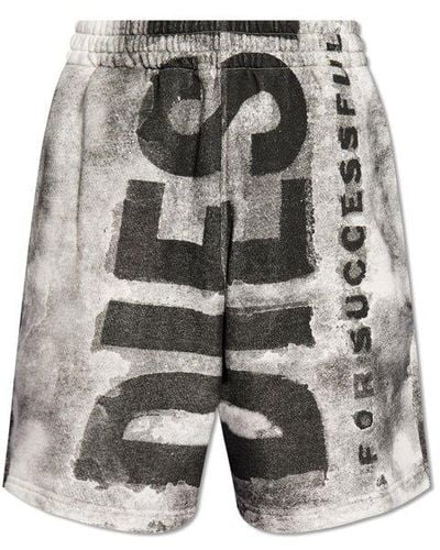 DIESEL 'p-bisc' Shorts With Logo, - Gray