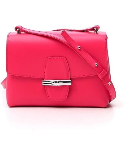 Longchamp Roseau Foldover Top Crossbody Bag - Pink