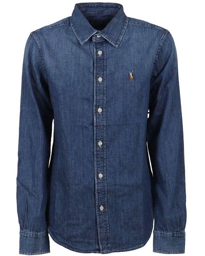 Polo Ralph Lauren Long-sleeved Button-up Shirt - Blue