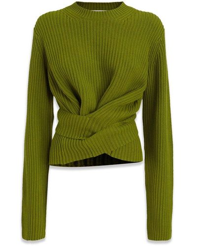 Proenza Schouler Ribbed Wrap Sweater - Green