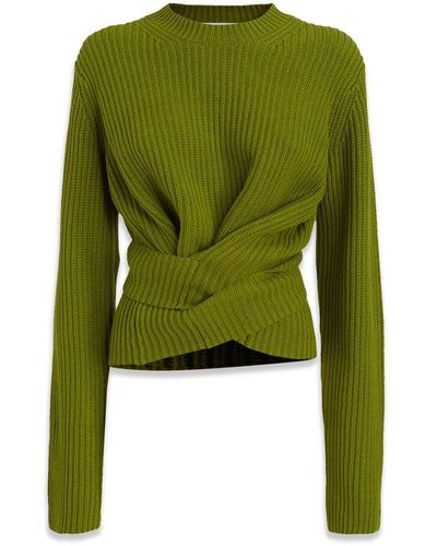 Proenza Schouler Ribbed Wrap Jumper - Green