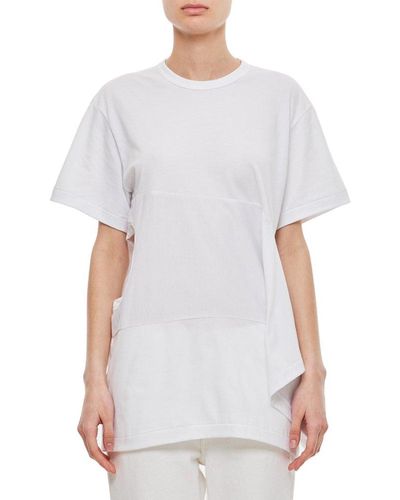 Comme des Garçons Cut-out Detailed Crewneck T-shirt - White