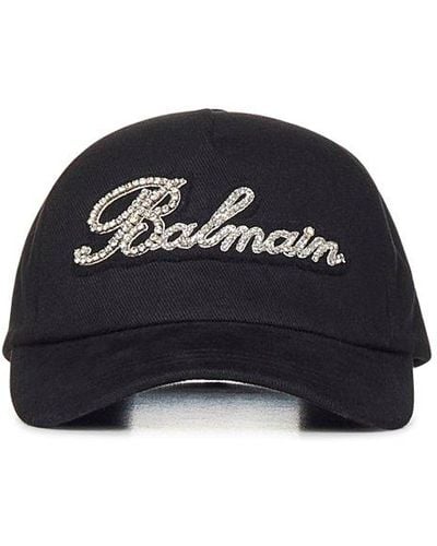 Balmain Logo Embellished Baseball Cap - Blue