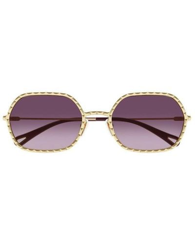 Chloé Rectangular Frame Sunglasses - Purple