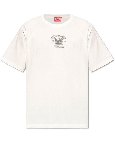 DIESEL Inside-out Print Crewneck T-shirt - White