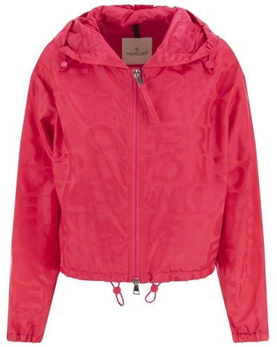Moncler Zip-up Long-sleeved Jacket - Pink
