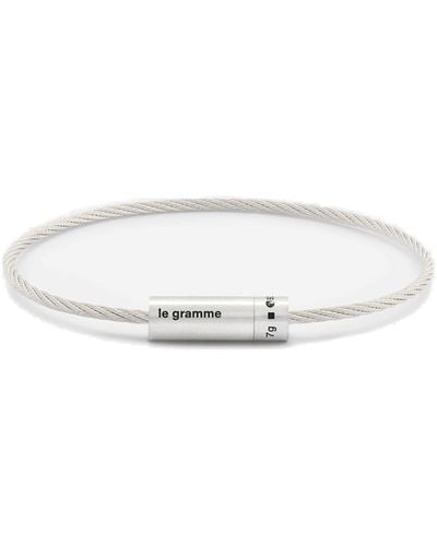 Le Gramme Le 7g Brushed Cable Chain-linked Bracelet - White
