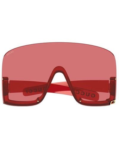 Gucci Oversized Frame Sunglasses - Red