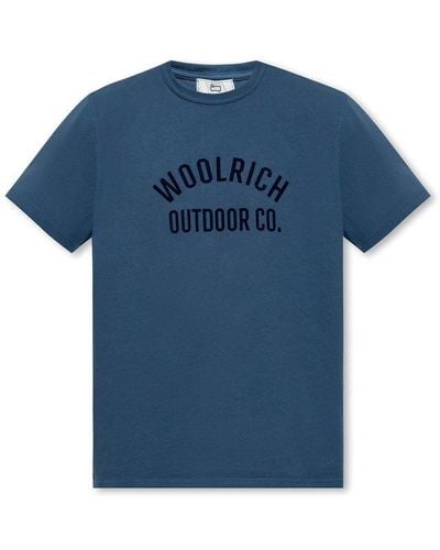 Woolrich T-shirt With Logo, - Blue