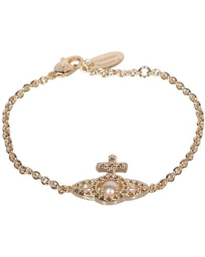 Vivienne Westwood Olympia Embellished Chain-linked Bracelet - Metallic