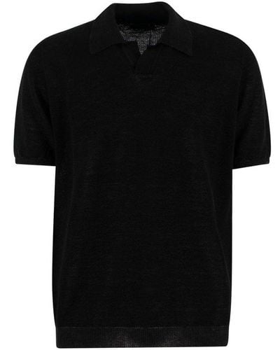 Roberto Collina Knit Polo Shirt - Black