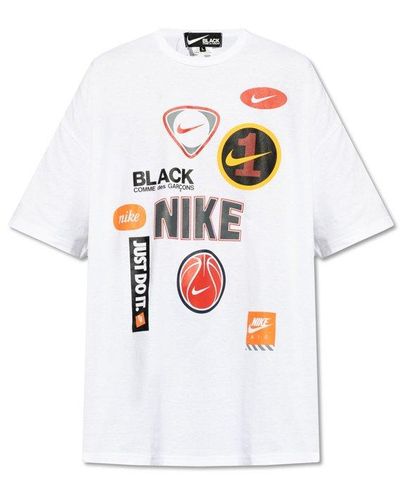 COMME DES GARÇON BLACK X Nike Logo Printed Crewneck T-shirt - White
