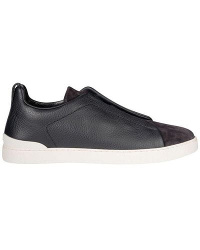 Zegna Slip-on Suede Trainers - Black