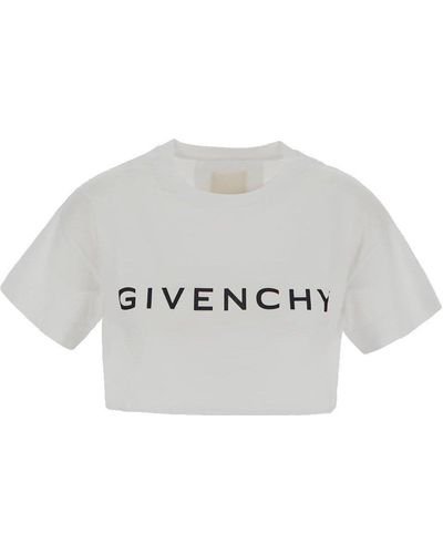 Givenchy Logo Printed Crewneck Cropped T-shirt - White