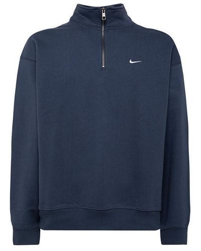 Nike Solo Swoosh Half-zip Sweatshirt - Blue