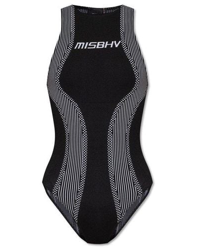 MISBHV Bodysuit With Logo, - Black