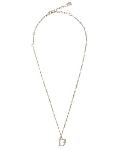 DSquared² Logo-charm Chain-linked Necklace - Metallic