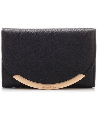 See By Chloé Lizzie Compact Flap Wallet - Black