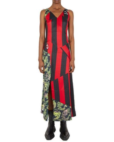 Koche Upcycled Color-block Sleeveless Dress - Red