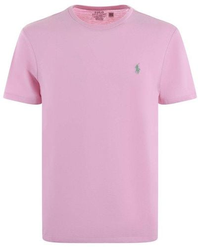 Polo Ralph Lauren Logo-embroidered Crewneck T-shirt - Pink